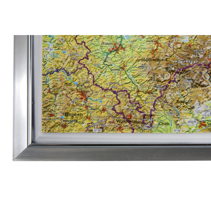 Georelief Mapa regional Sajonia