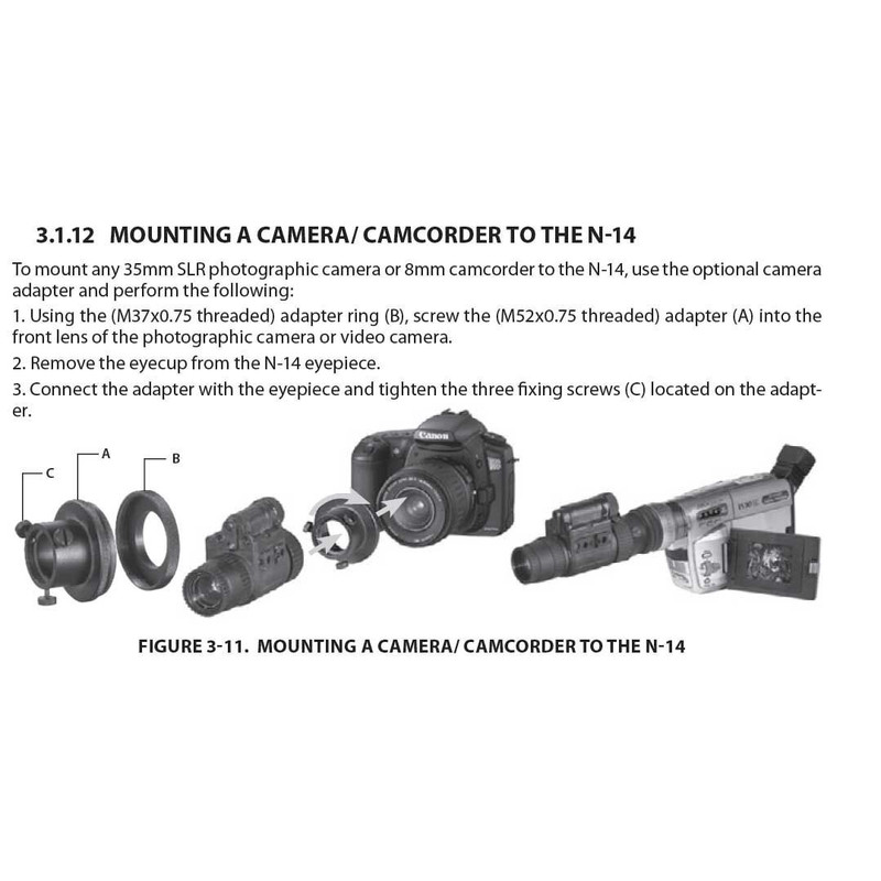 Armasight Adaptador de cámara #46 (NYX-14, NYX-14 PRO, NYX-7 PRO, N14, N14 PRO, N15)