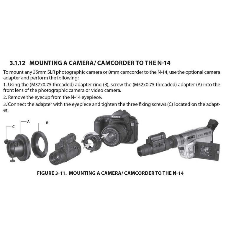 Armasight Adaptador de cámara #47 (Sirius, Avenger, Spark)