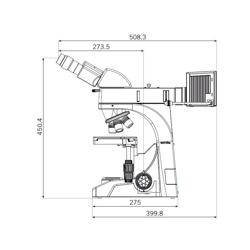 Motic Microscopio BA310 MET-T, trinocular, (3"x2")