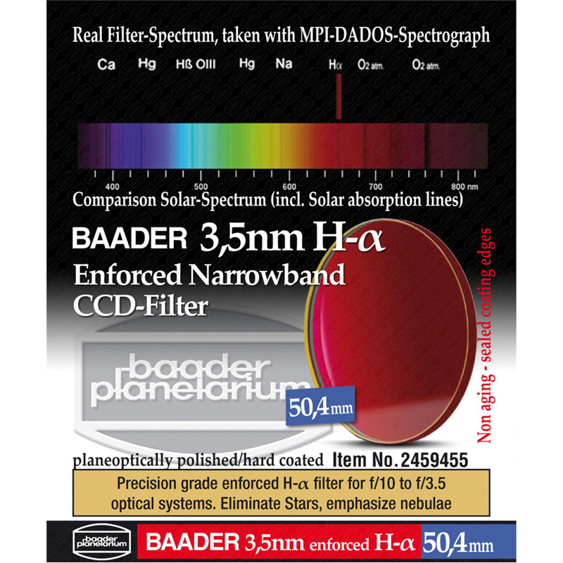 Baader Filtro Ultra-Narrowband 3.5nm H-alpha CCD-Filter 50,4mm