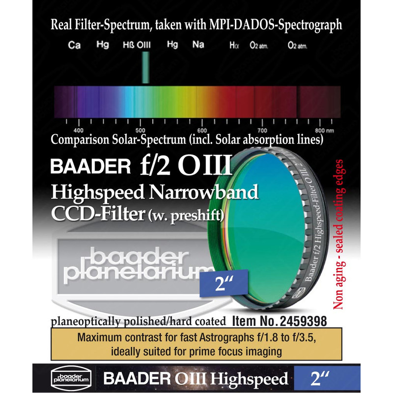 Baader Filtro OIII Highspeed f/2 2"