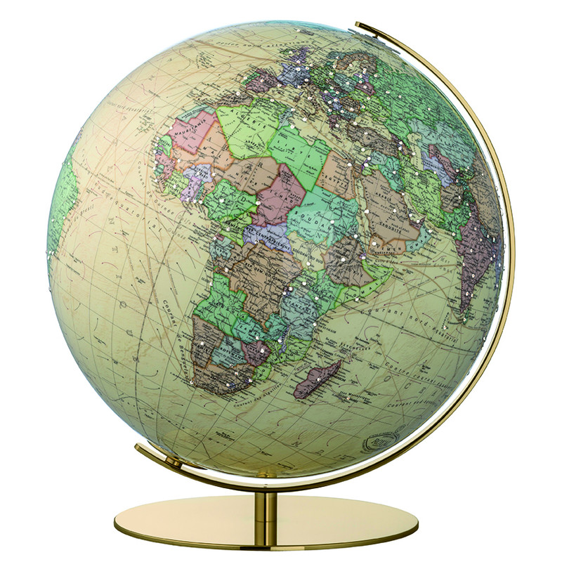 Columbus Globo terráqueo Royal Swarovski Messing 40cm