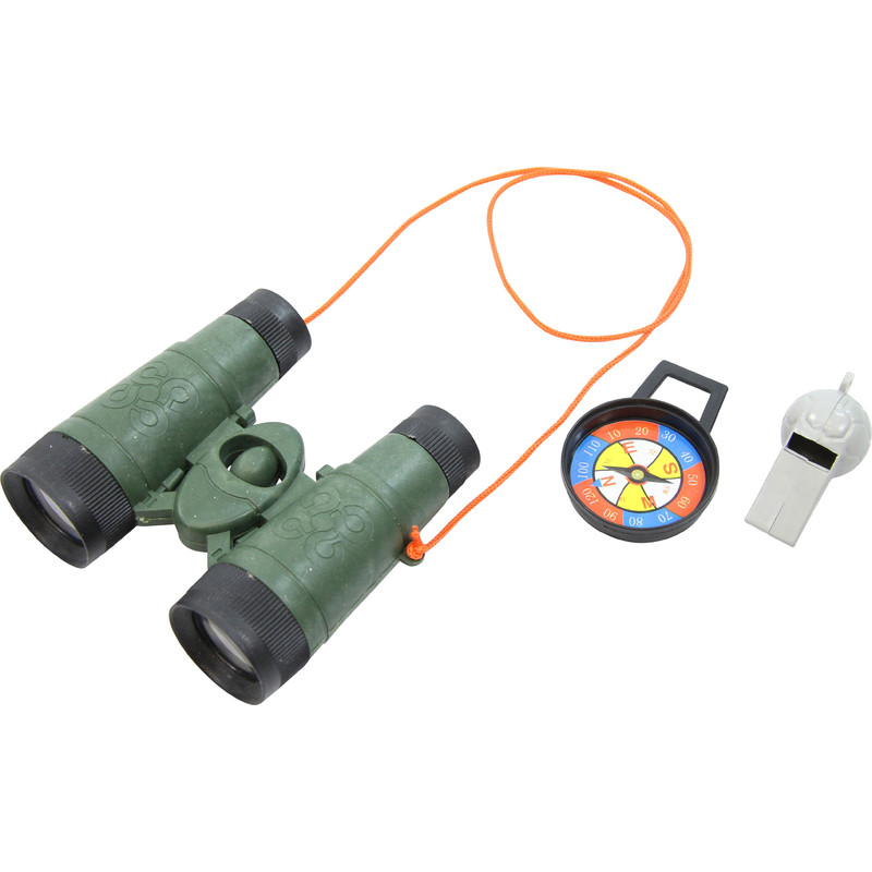 Set de explorador con binoculares, compás y silbato