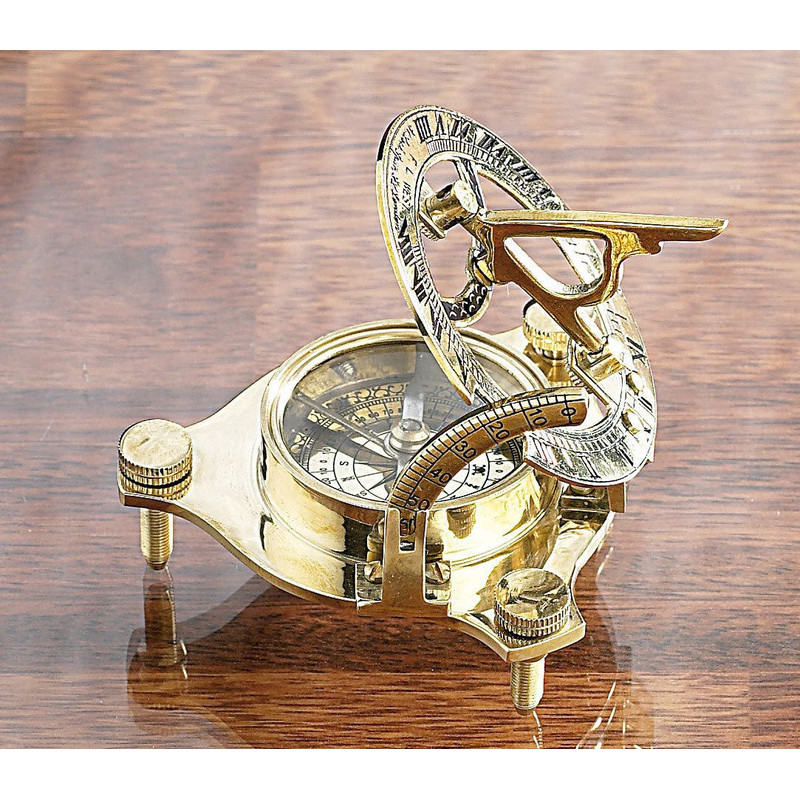 Reloj de sol de latón San Leonardo con brújula