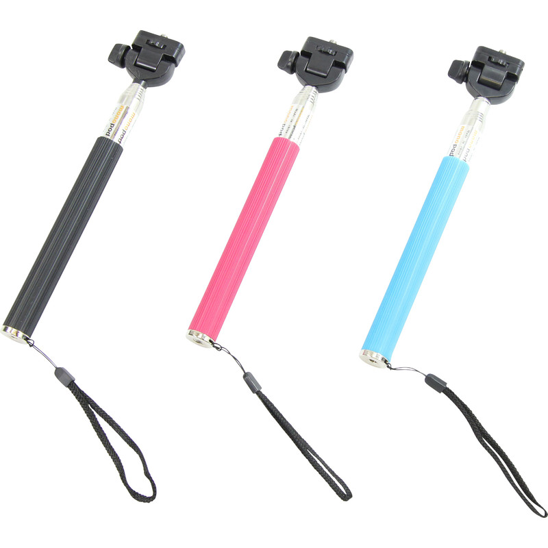 Monopie de aluminio Palo selfie para Smartphones y cámaras compactas, rosa