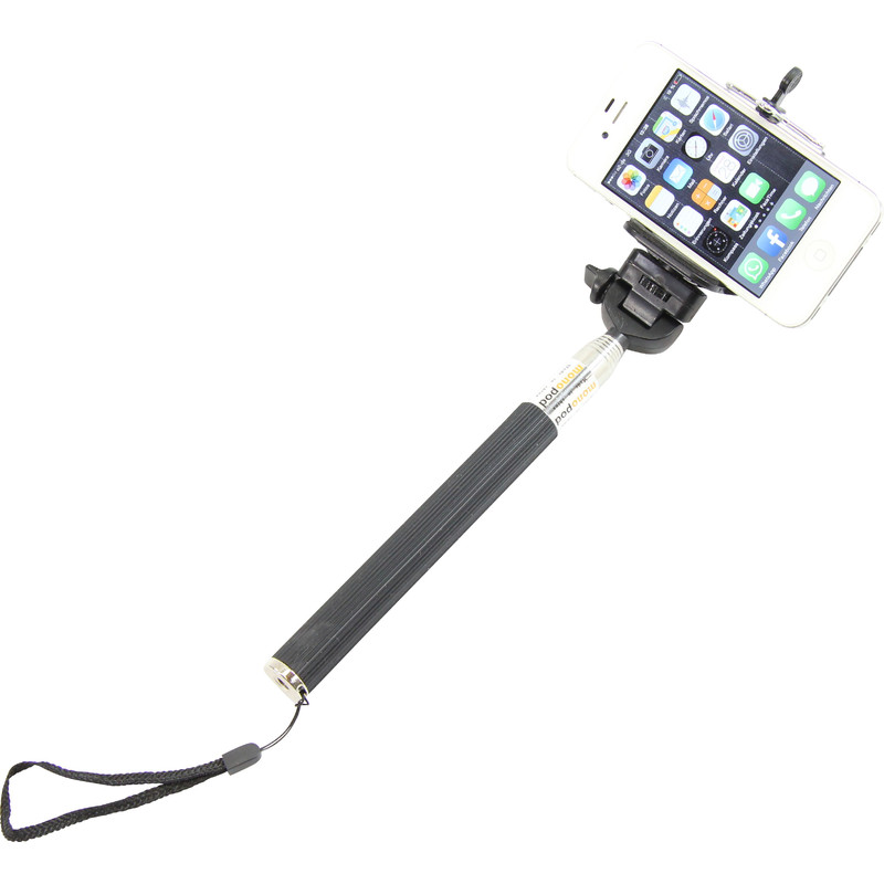 Monopie de aluminio Selfie-Stick für Smartphones und kompakte Fotokameras, pink
