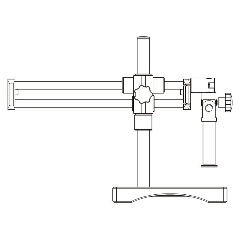 Motic Trípode de brazo horizontal grande, mástil de Ø 32 mm, con placa base