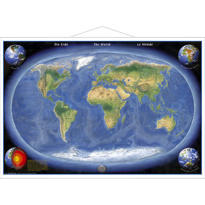Stiefel Mapamundi Panorama map of the Earth