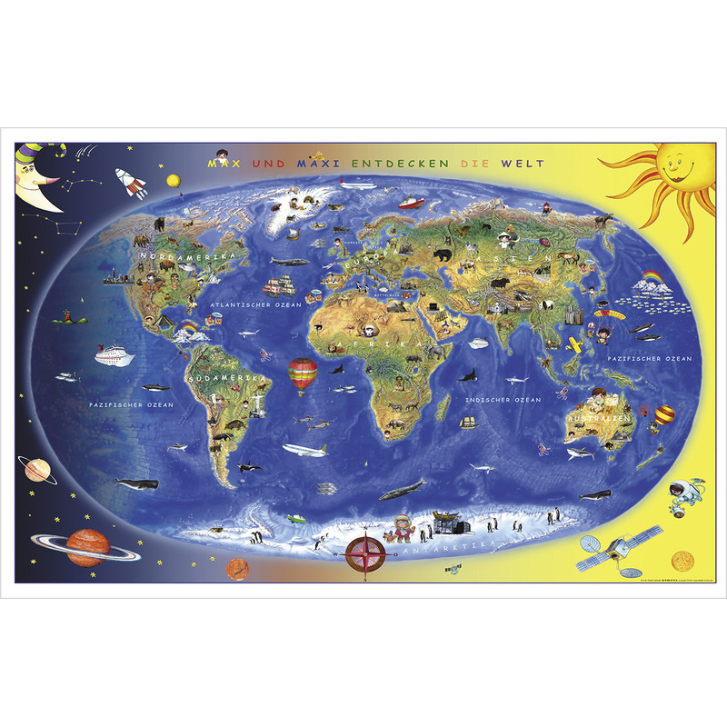 Stiefel Mapas infantiles Max und Maxi entdecken die Welt (92 x 59 cm)