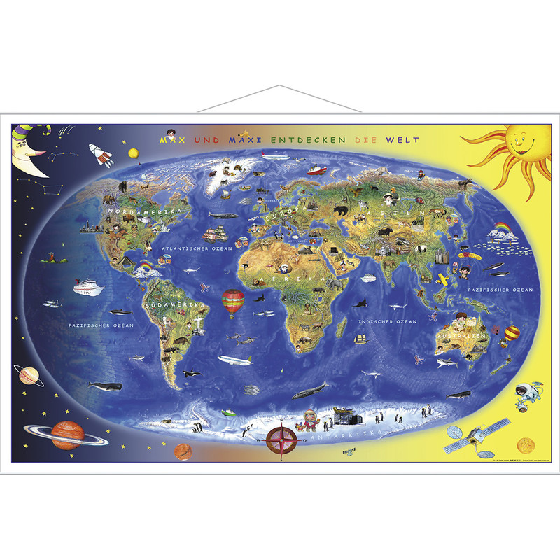 Stiefel Mapas infantiles Max und Maxi entdecken die Welt (92 x 59 cm)