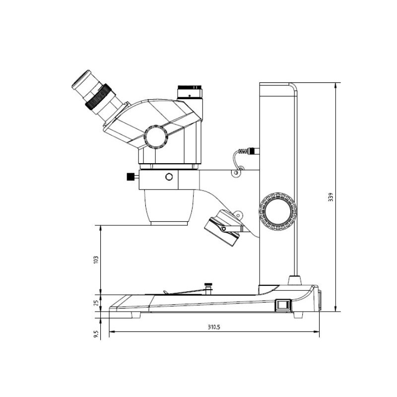 Euromex Microscopio stereo zoom NZ.1902-S, 6.7-45x, Barra dentada, Luz incidente y transmitida, bino