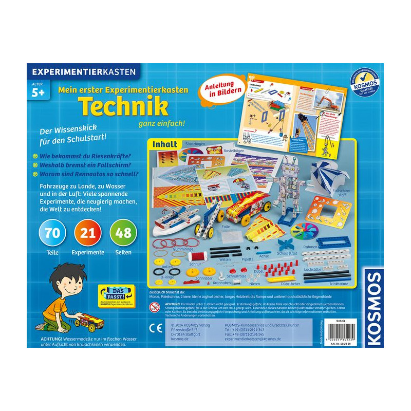 Kosmos Verlag Mi primer kit de experimentos, tecnología simplificada (libro "Mein erster Experimentierkasten - Technik ganz einfach" en alemán)