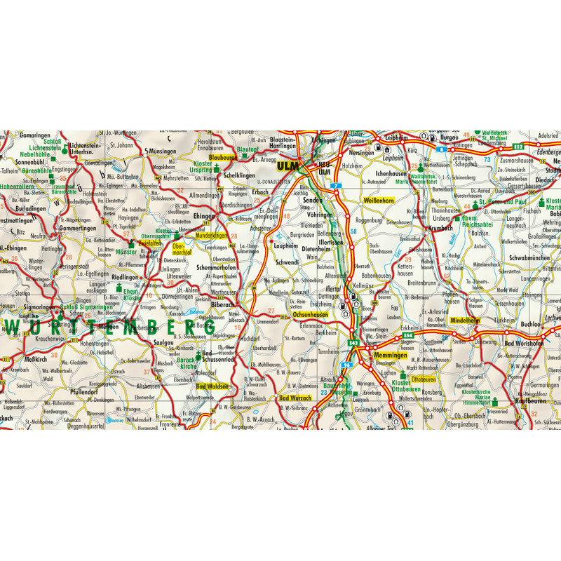 Bacher Verlag Mapa de carreteras de Alemania 1:500.000 laminado