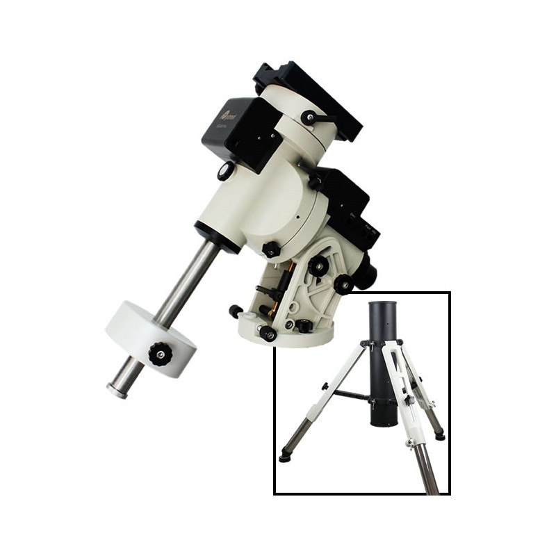 iOptron Montura iEQ45 Pro Dual EQ/AZ con trípode de mástil de triple columna y maletín de ruedines