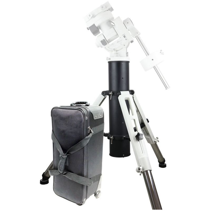 iOptron Montura iEQ45 Pro Dual EQ/AZ con trípode de mástil de triple columna y maletín de ruedines