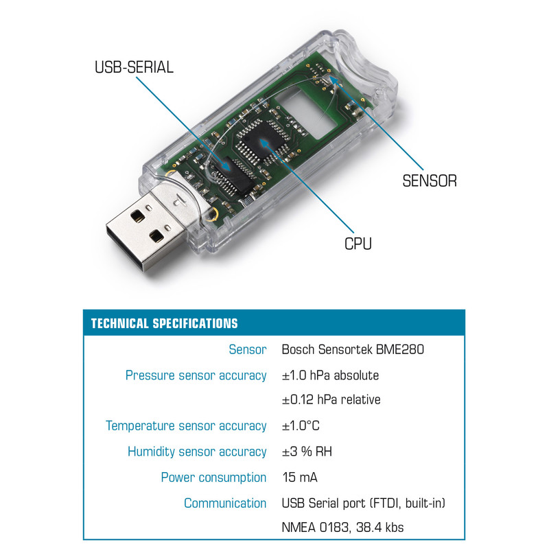 10 Micron Estación meteorológica USB BlueAstro