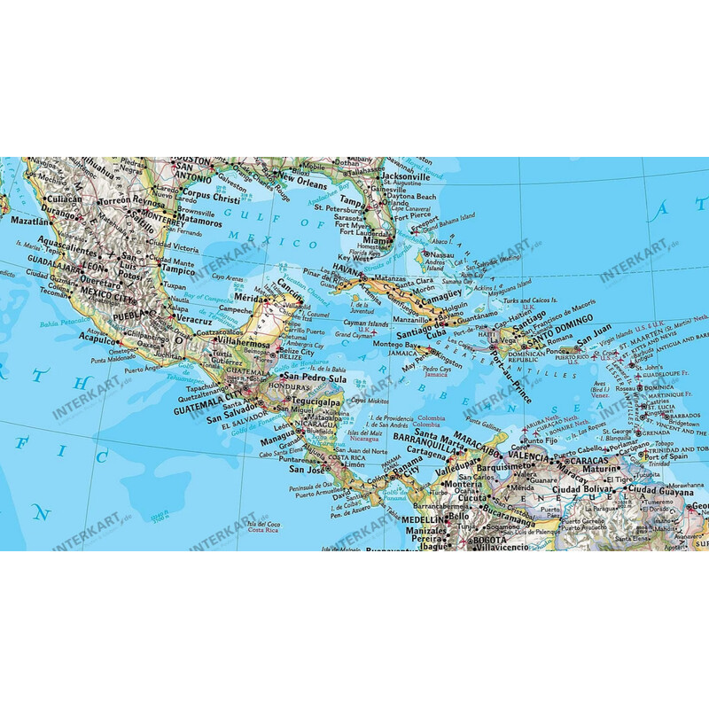 National Geographic Mapa continental continent map North and South America political (laminated)