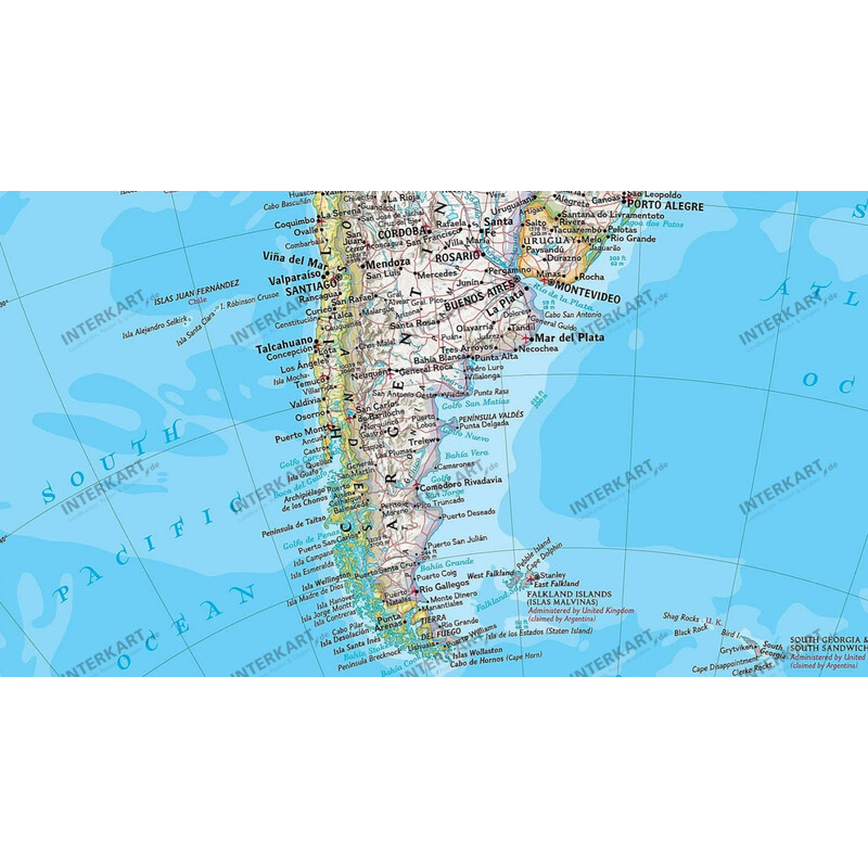 National Geographic Mapa continental América del Norte y del Sur política (58 x 91 cm)