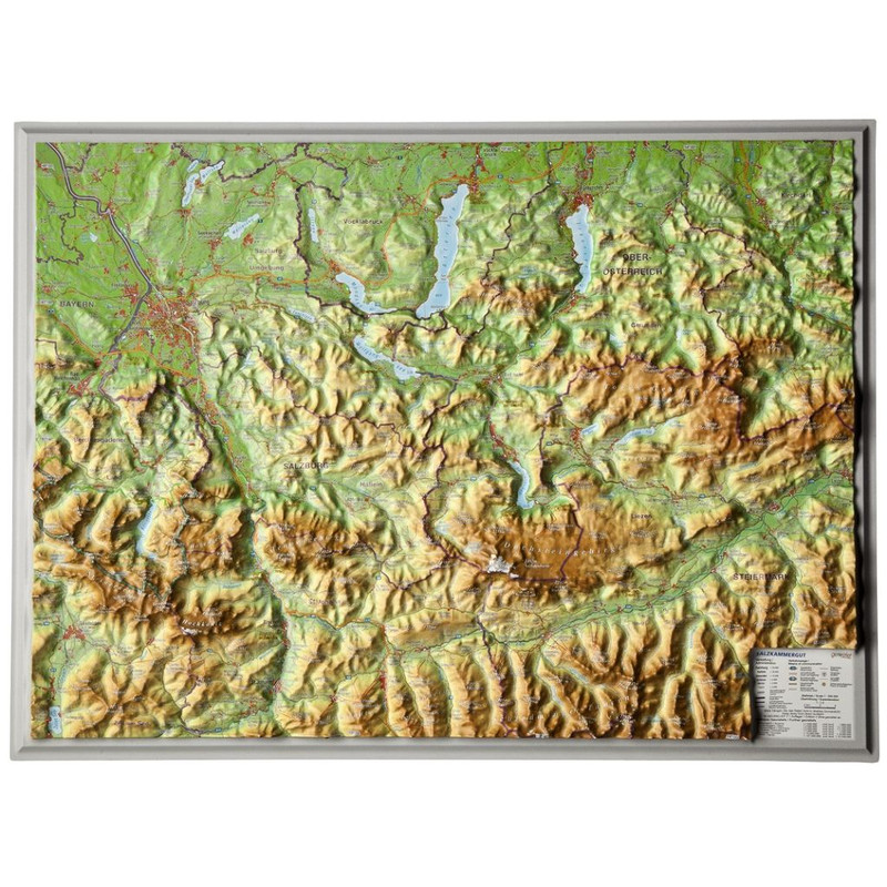 Georelief Salzka mmergut, pequeño, mapa en relieve 3D