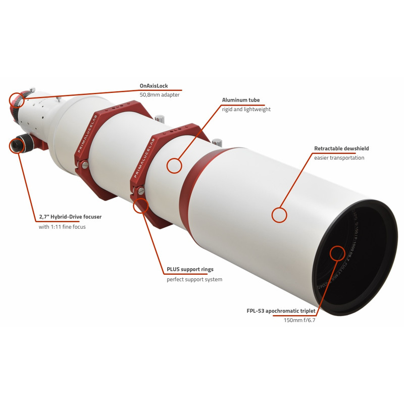 PrimaLuceLab Refractor apocromático AP 150/1000 T Airy OTA