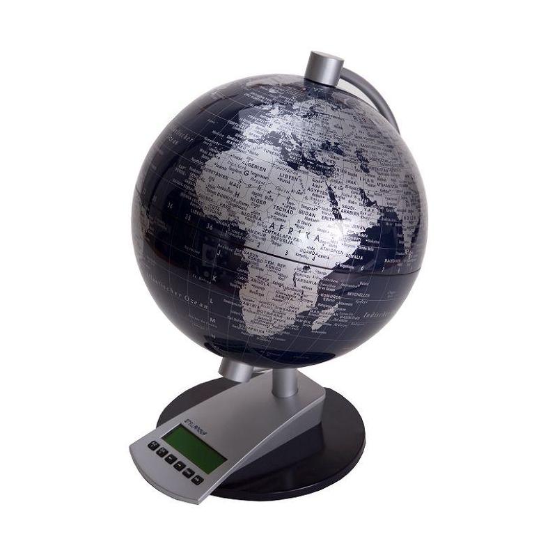 Stellanova Globo terráqueo de los husos horarios, negro 20cm (alemán)