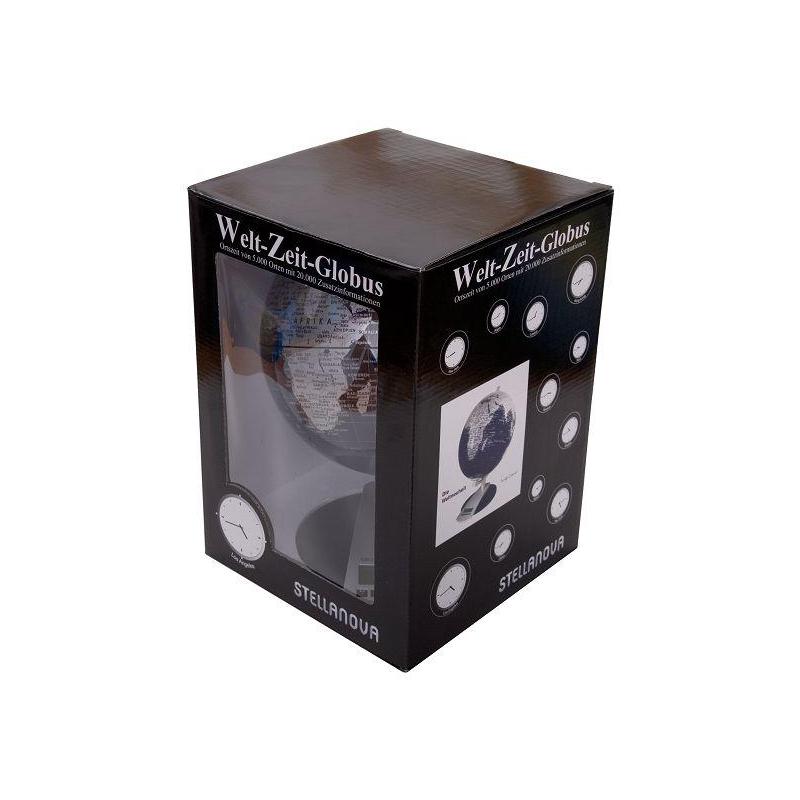 Stellanova Globo terráqueo de los husos horarios, negro 20cm (alemán)