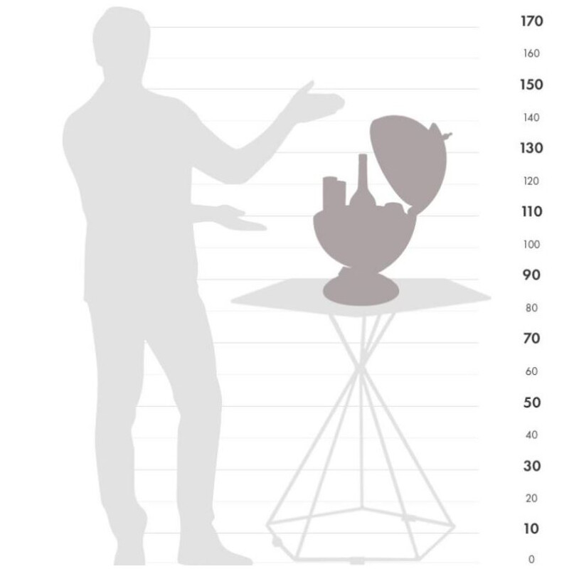 Zoffoli living Globo minibar Sfera 33 Ivory 33cm