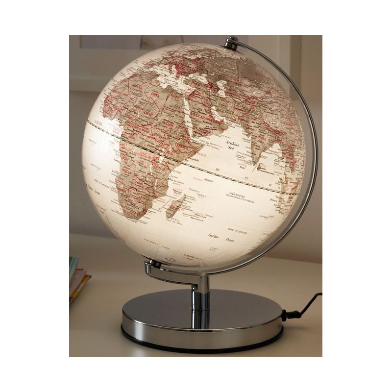 TROIKA Globo terráqueo Terra Silver Light 25cm