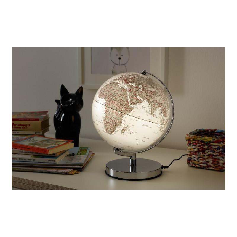 TROIKA Globo terráqueo Terra Silver Light 25cm