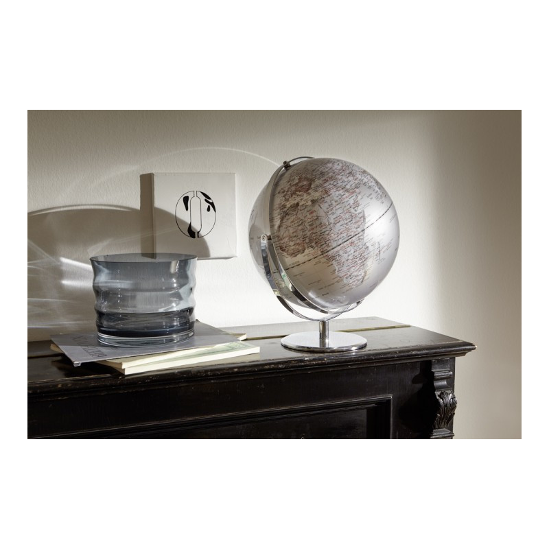 TROIKA Globo terráqueo Juri Silver 30cm