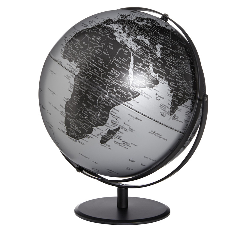 TROIKA Globo terráqueo Juri Saturn Silver 30cm