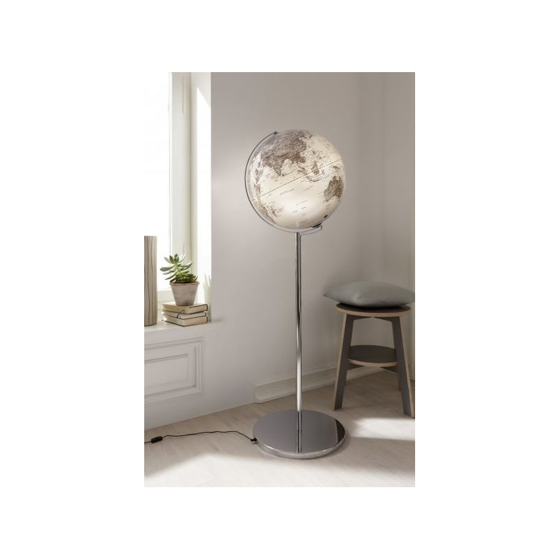 TROIKA Globo terráqueo de pie Sojus Silver 43cm