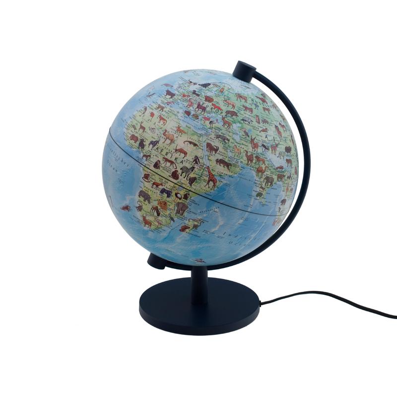 Stellanova Globo terráqueo iluminado Kinder con enciclopedia de animales 892818