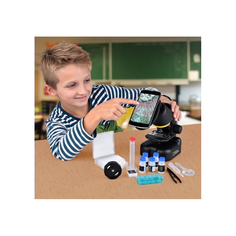 Microscopio para niños 40-640x con soporte para Smartphone y accesorios  NATIONAL GEOGRAPHIC - Microscopio - Los mejores precios