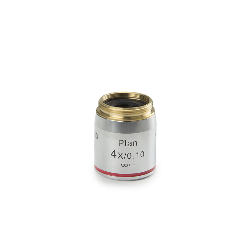Objetivo Euromex DX.7204, 4x/0,10 Pli, plano, infinito, distancia de trabajo 30 mm (Delphi-X)