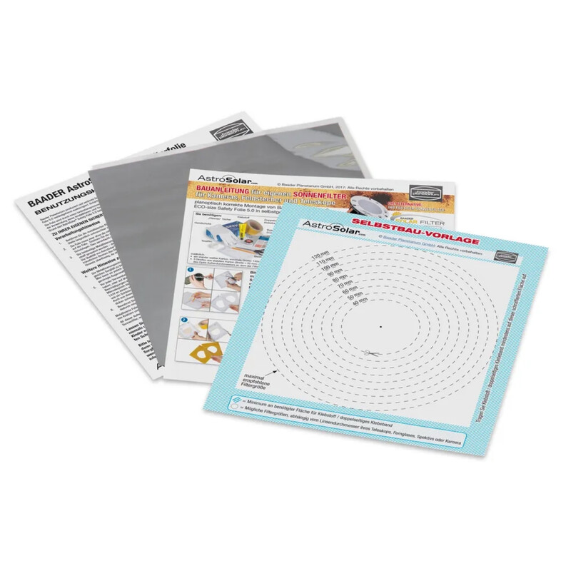 Baader Lámina filtrante Filterfolie AstroSolar® ECO-size Safety Folie OD 5.0, 140x155 mm