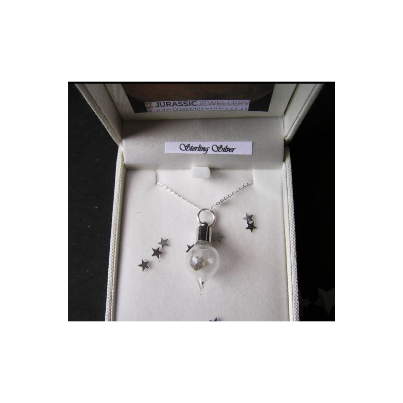 Jurassic Jewellery Meteorito Cadena de polvo de Marte de (forma de gota)