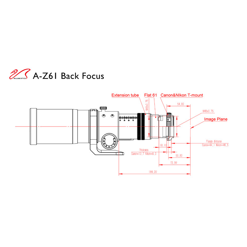 William Optics Refractor apocromático AP 61/360 ZenithStar 61 Blue OTA