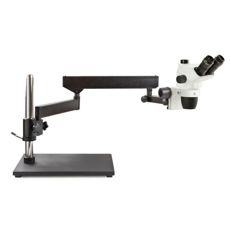 Microscopio stereo zoom Euromex NZ.1703-A, NexiusZoom EVO, 6,5x a 55x, soporte articulado, sin iluminación, trino