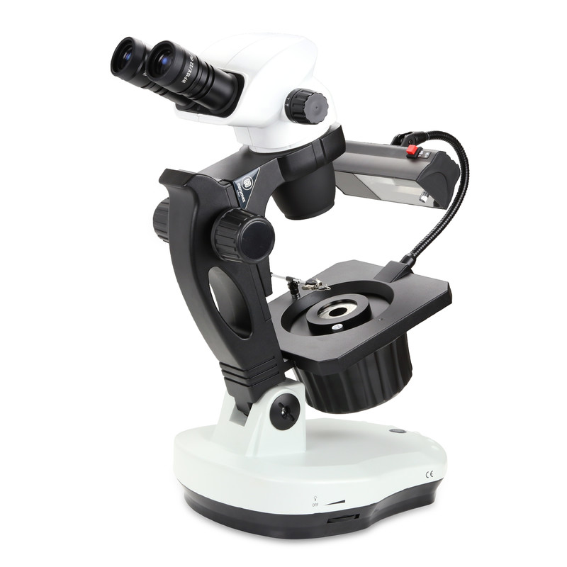 Euromex NZ.1902-GEMF, NexiusZoom, 6,7x a 45x, gemología, 30 W 6 V HAL, lámpara de descarga de gas fluorescente de 7 W, binocular