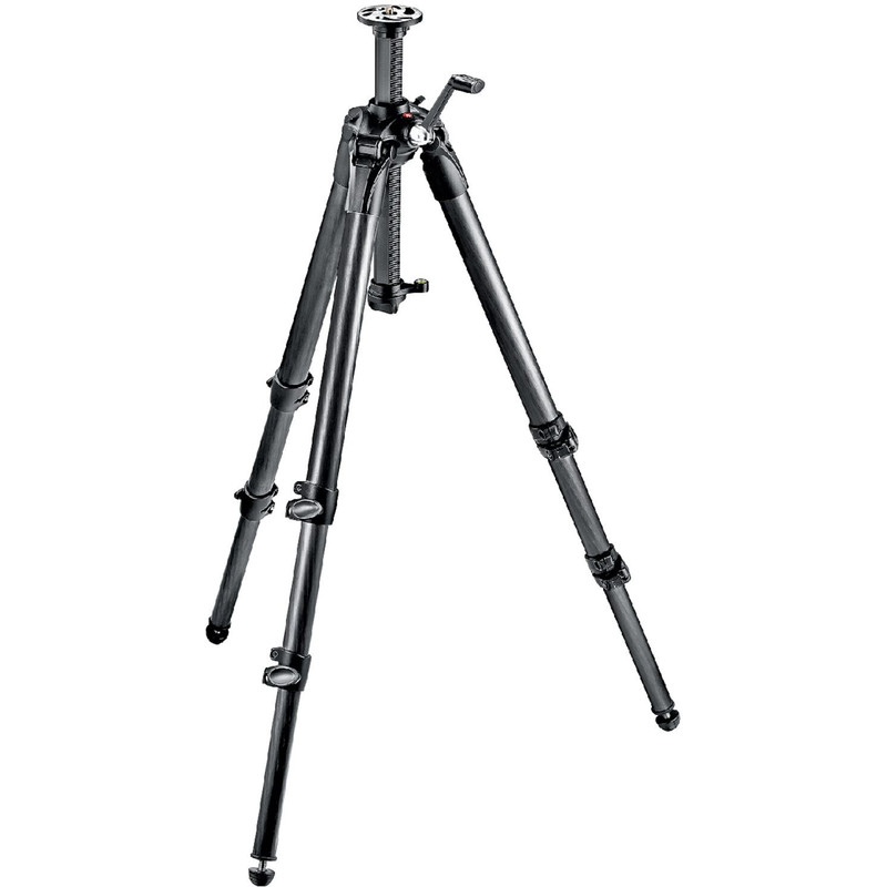 Manfrotto Trípode de carbono MT057C3-G, 4 segmentos, mástil con manivela