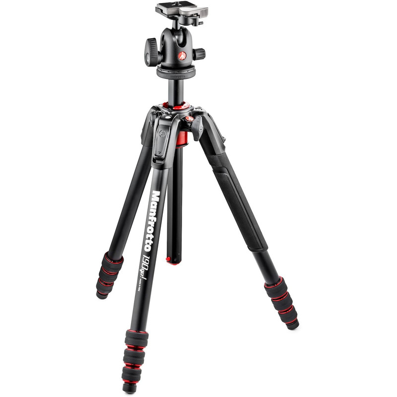 Manfrotto Trípode de aluminio MK190GOA4TB-BH con cabezal esférico