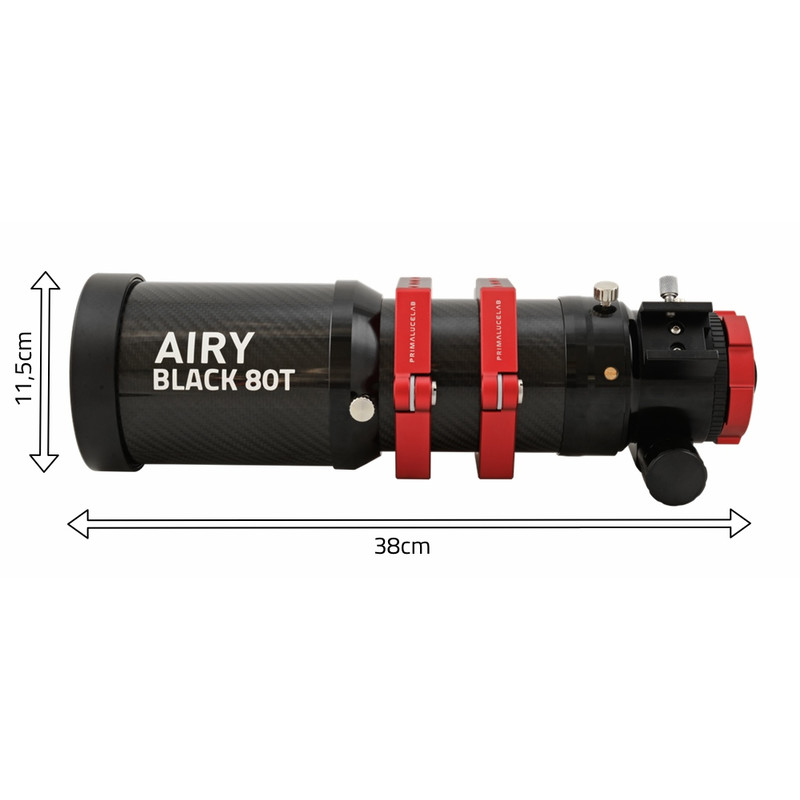 PrimaLuceLab Refractor apocromático AP 80/500 Airy Black 80T Carbon OTA