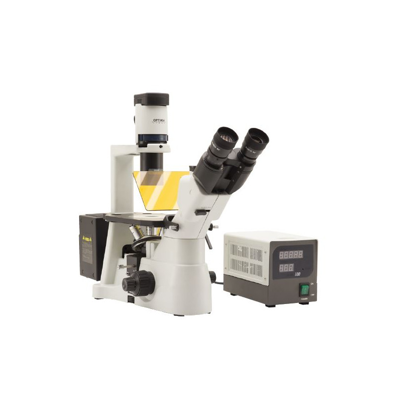 Optika Microscopio invertido Mikroskop IM-3FL4-EUIV, trino, invers, FL-HBO, B&G Filter, IOS LWD U-PLAN F, 100x-400x, EU, IVD