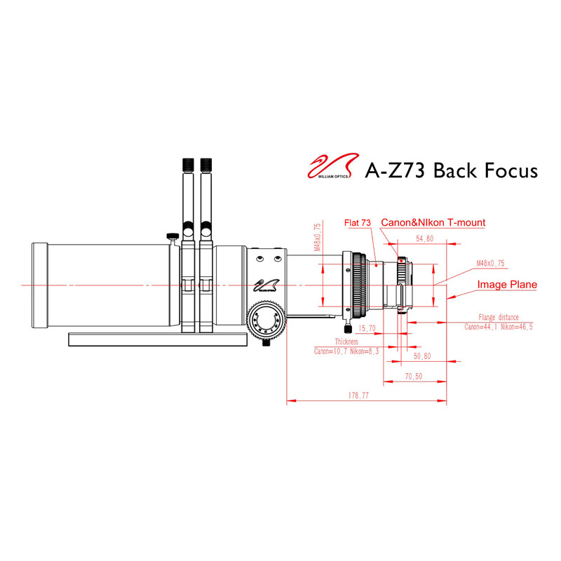 William Optics Refractor apocromático AP 73/430 Super ZenithStar 73 Blue OTA