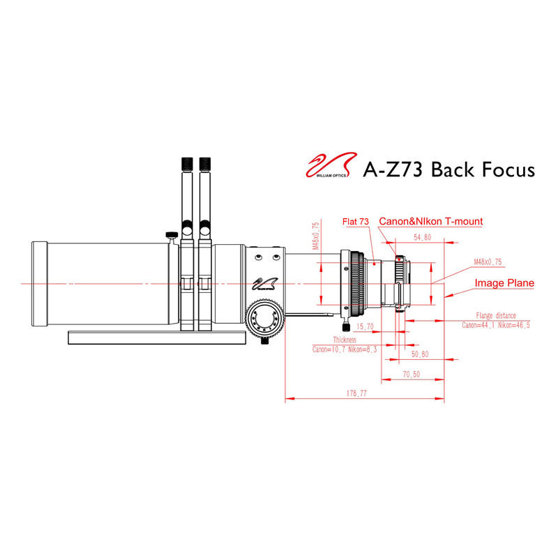 William Optics Refractor apocromático AP 73/430 Super ZenithStar 73 Red OTA