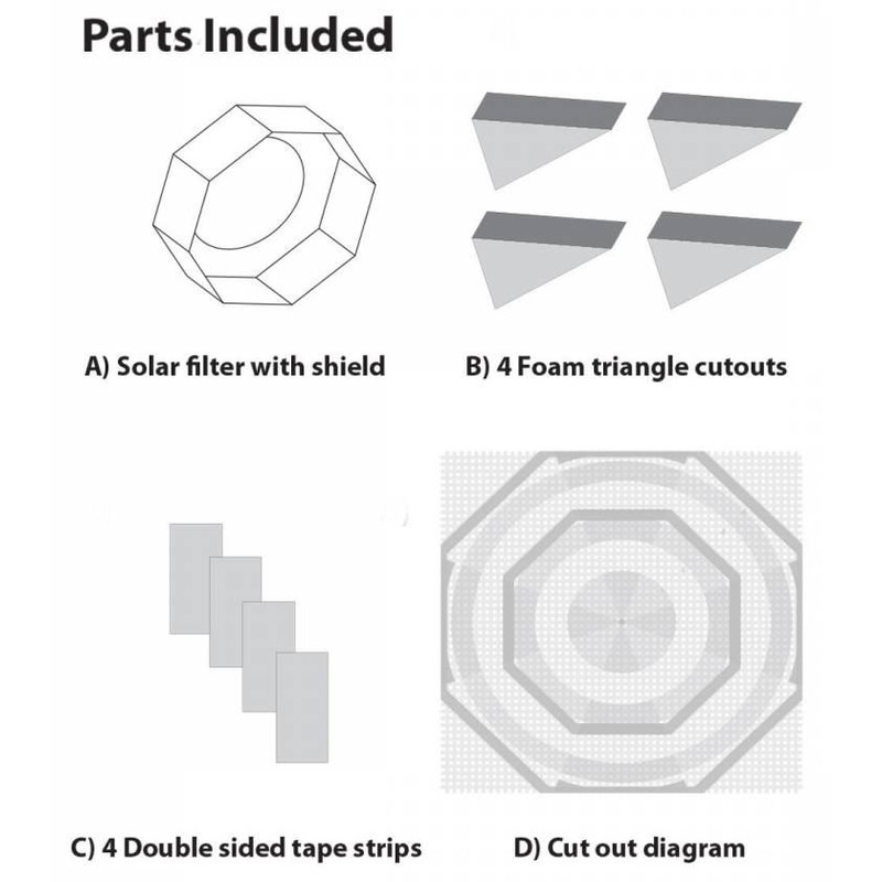 Explore Scientific Filtros solares Filtro solar Sun Catcher para Newtons de 150-160 mm