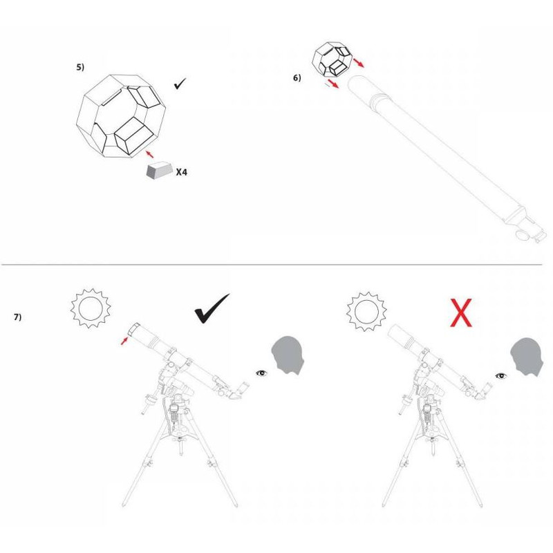 Explore Scientific Filtros solares Filtro solar Sun Catcher para telescopios de 110-130 mm