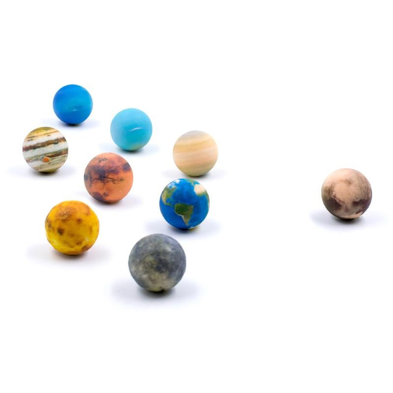 AstroReality Globos terráqueos en relieve Solar System Mini Set 9 x 3 cm